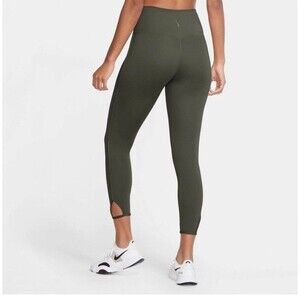 Nike Women's Yoga Cargo Khaki Olive Green Legging (DJ0801-325) Size L Dry Fit